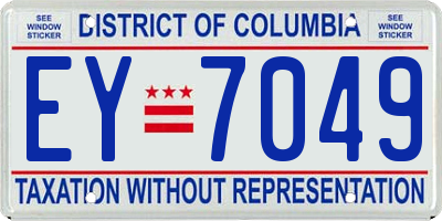 DC license plate EY7049