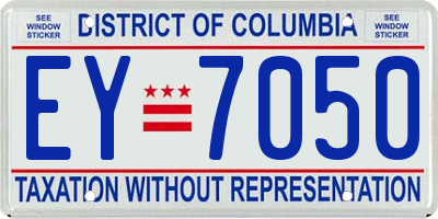 DC license plate EY7050