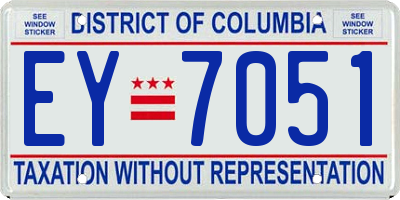 DC license plate EY7051