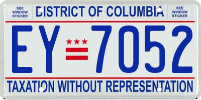 DC license plate EY7052