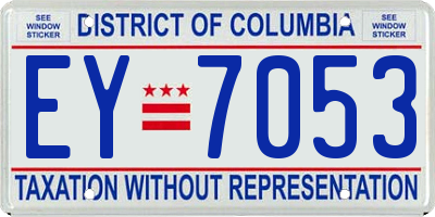 DC license plate EY7053