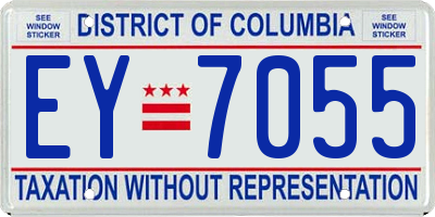 DC license plate EY7055