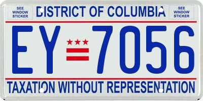 DC license plate EY7056