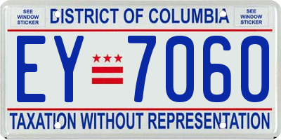 DC license plate EY7060