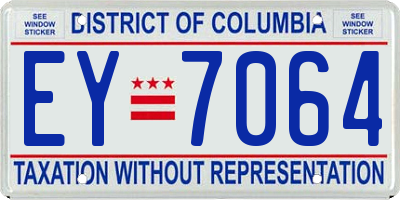 DC license plate EY7064