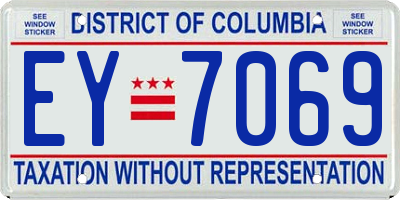 DC license plate EY7069