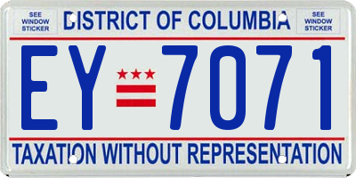 DC license plate EY7071