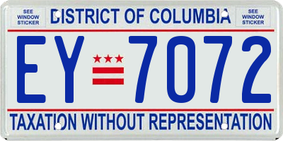 DC license plate EY7072