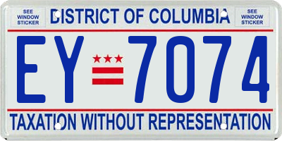 DC license plate EY7074