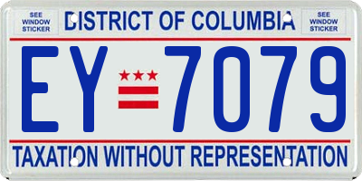 DC license plate EY7079