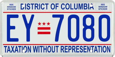 DC license plate EY7080