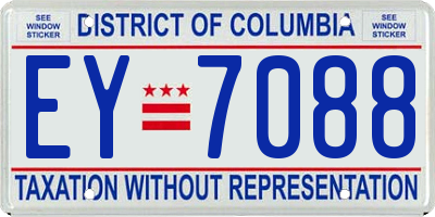 DC license plate EY7088