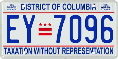 DC license plate EY7096