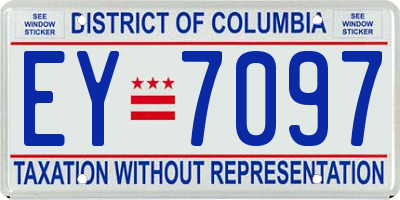 DC license plate EY7097