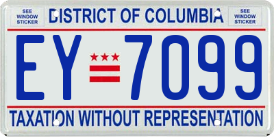 DC license plate EY7099