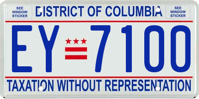 DC license plate EY7100