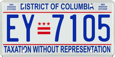 DC license plate EY7105