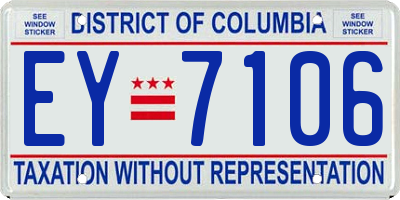 DC license plate EY7106