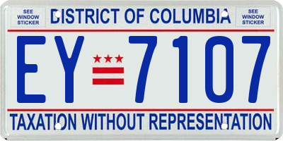 DC license plate EY7107