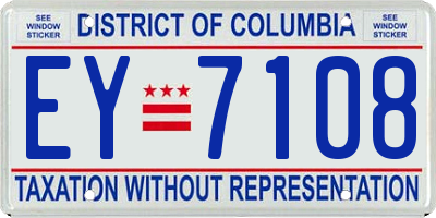 DC license plate EY7108