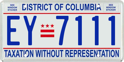 DC license plate EY7111