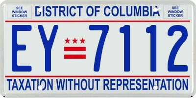 DC license plate EY7112