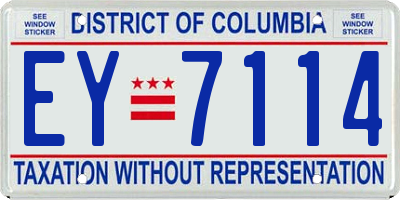 DC license plate EY7114