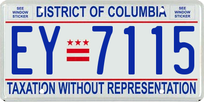 DC license plate EY7115