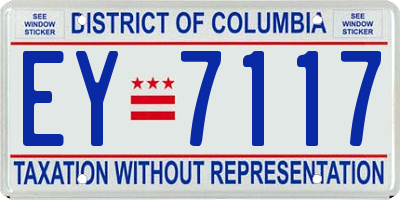 DC license plate EY7117