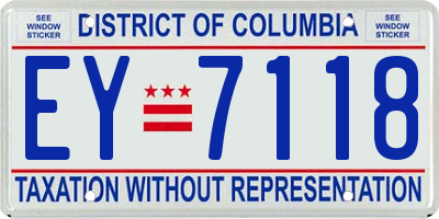 DC license plate EY7118