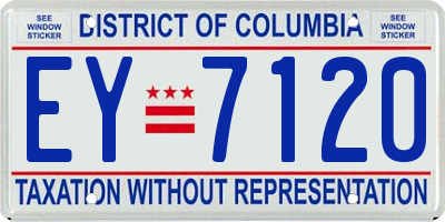 DC license plate EY7120