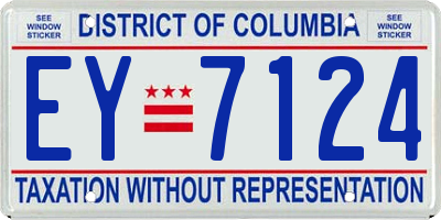 DC license plate EY7124