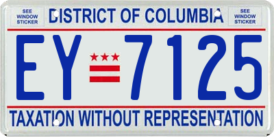 DC license plate EY7125