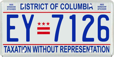 DC license plate EY7126