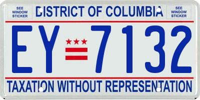 DC license plate EY7132