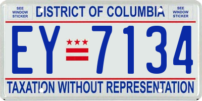 DC license plate EY7134