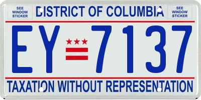 DC license plate EY7137