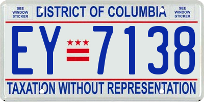 DC license plate EY7138