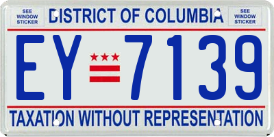 DC license plate EY7139