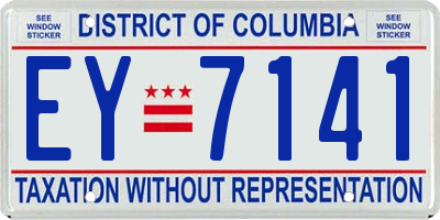 DC license plate EY7141