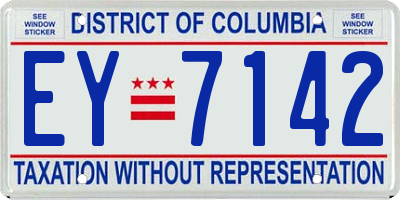 DC license plate EY7142