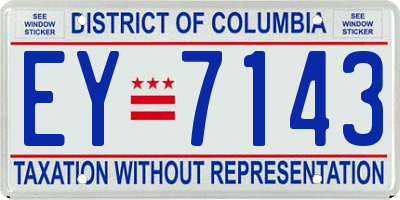 DC license plate EY7143