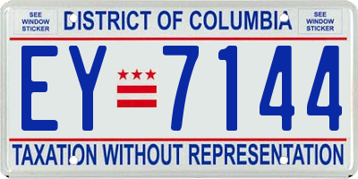 DC license plate EY7144