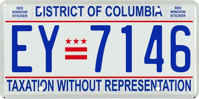 DC license plate EY7146