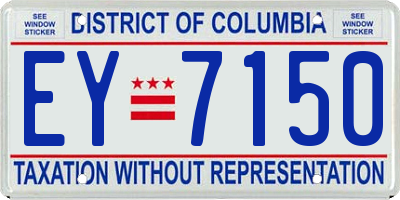 DC license plate EY7150