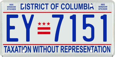 DC license plate EY7151