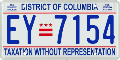 DC license plate EY7154