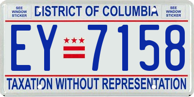 DC license plate EY7158