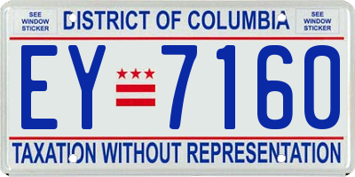 DC license plate EY7160