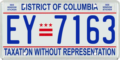 DC license plate EY7163